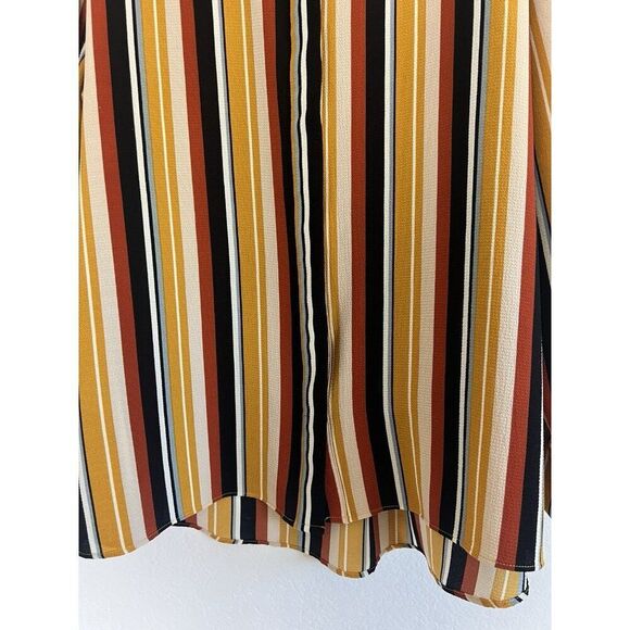 Moa Moa Vintage Striped Textured Multicolored Long Sleeve Button Up Blouse 3X - Picture 13 of 13